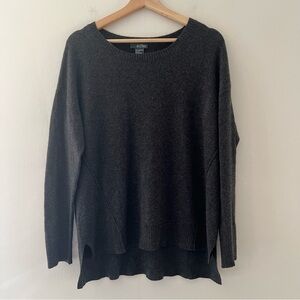 Griffen 100% Cashmere Sweater Charcoal Gray Size Medium Quiet Luxury Classic